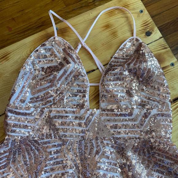 Soprano Gold Sequin Peplum Blouse - Picture 2 of 10